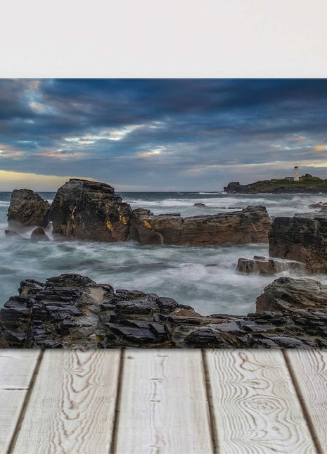 Godrevy Lighthouse, North Cornwall. Panoramic canvas picture print. Stunning image off the Cornish coastline.
