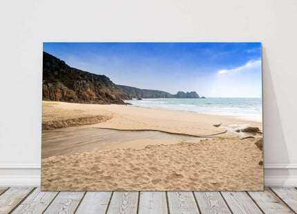 Porthcurno beach, Cornwall, England. Canvas Print landscape seascape