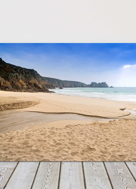 Porthcurno beach, Cornwall, England. Canvas Print landscape seascape