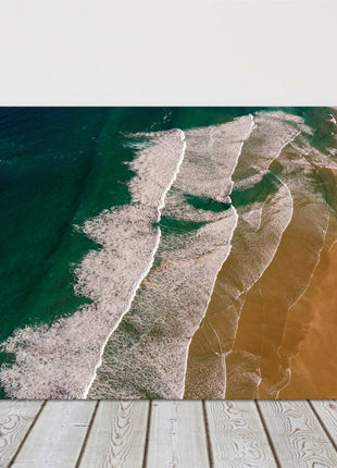 Waves and Beach aerial view. Canvas Print. Ideal gift.