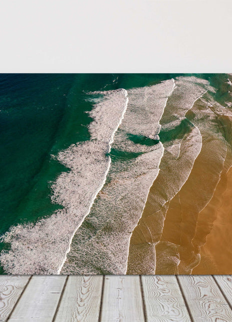 Waves and Beach aerial view. Canvas Print. Ideal gift.