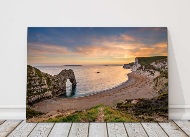 Durdle Door on the Jurassic Coast at sunset. Canvas picture print