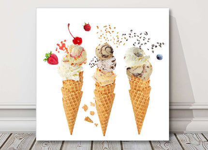 Ice cream canvas picture print kitchen picture square white background