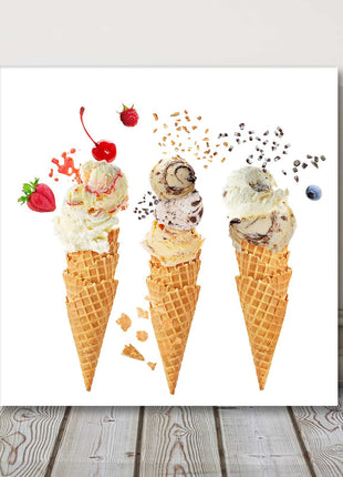 Ice cream canvas picture print kitchen picture square white background