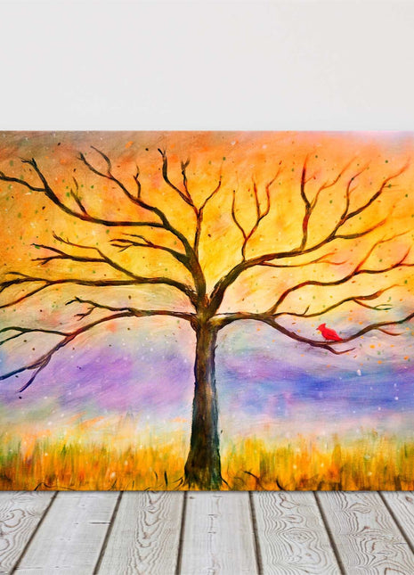 Autumn tree art painting canvas picture print landscape