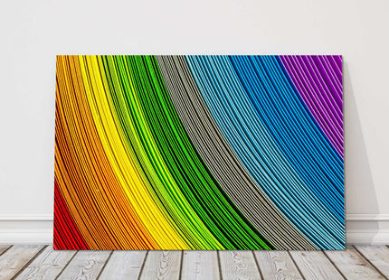 Rainbow wall art. Canvas picture print. Bright colourful image.
