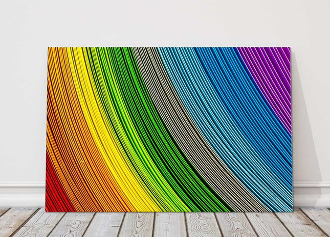 Rainbow wall art. Canvas picture print. Bright colourful image.