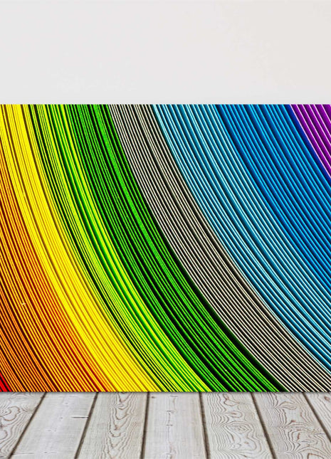 Rainbow wall art. Canvas picture print. Bright colourful image.