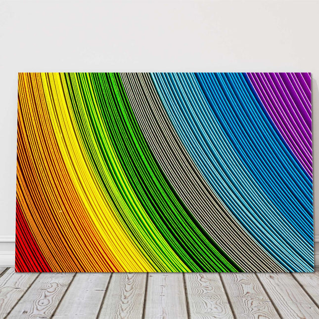 Rainbow wall art. Canvas picture print. Bright colourful image.