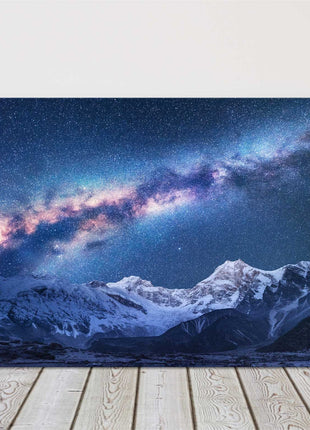 Milky Way and mountains landscape. Canvas picture print