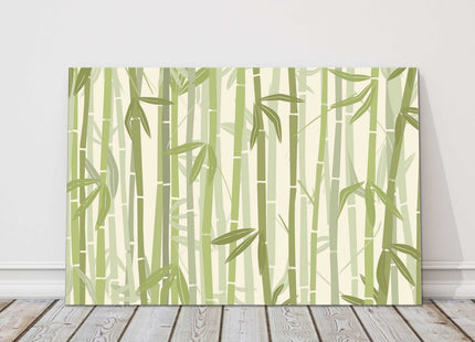 Bamboo shoots canvas art green and white modern colourful canvas picture print