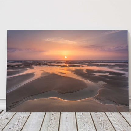 Watergate Bay at sunset. Canvas picture print landscape beautiful colours