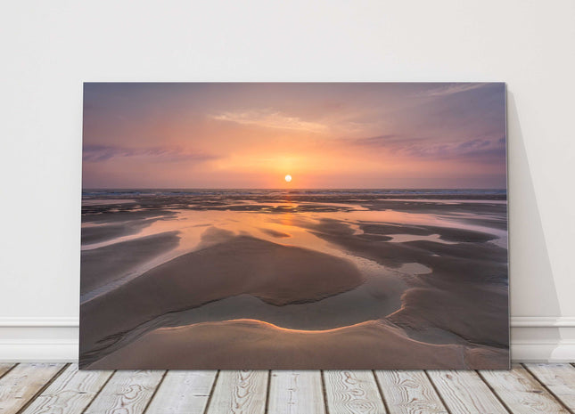 Watergate Bay at sunset. Canvas picture print landscape beautiful colours
