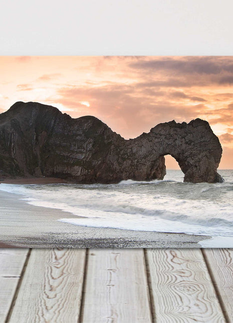 Durdle Door at sunrise, Dorset, Panoramic canvas picture print.