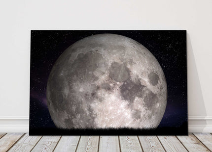 Full moon at night. Canvas Picture Print.