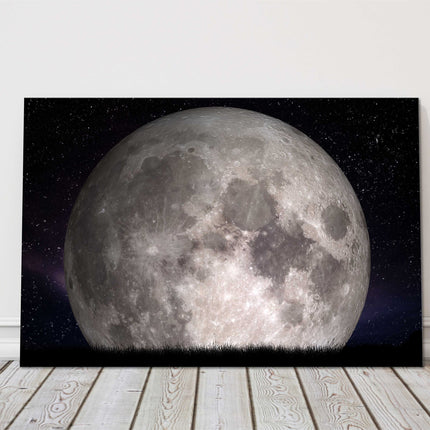 Full moon at night. Canvas Picture Print.