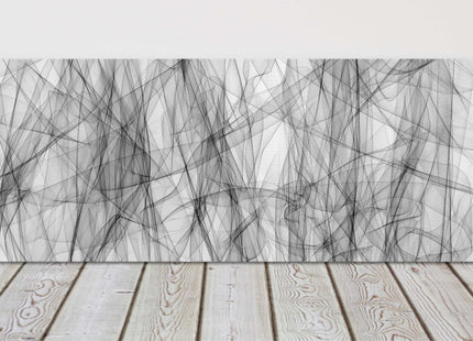 Abstract smooth gray waved sketch pattern. Panoramic canvas picture print