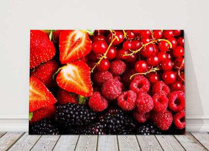 berries strawberries fruit red canvas picture print ideal for kitchen
