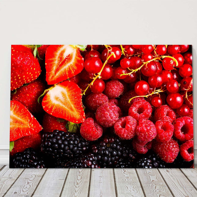 berries strawberries fruit red canvas picture print ideal for kitchen