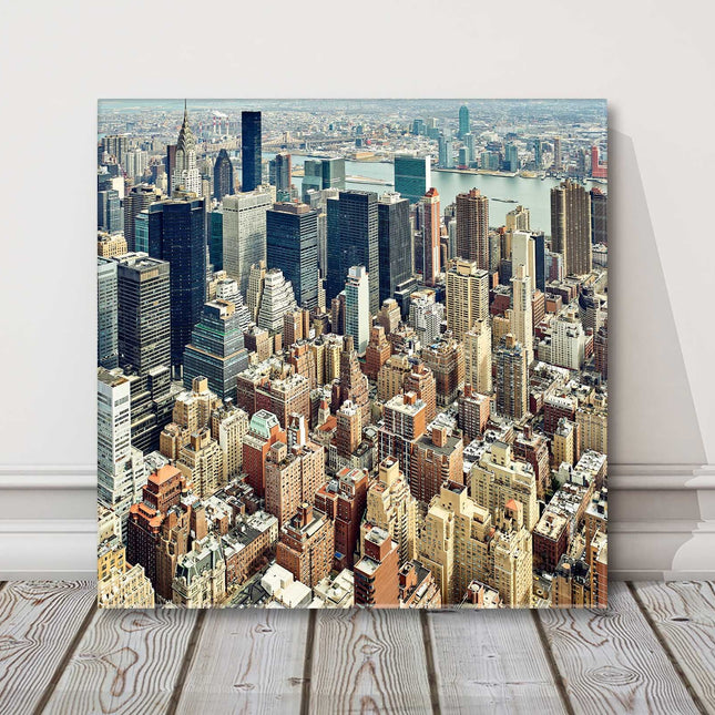 new york city skyline square canvas picture print