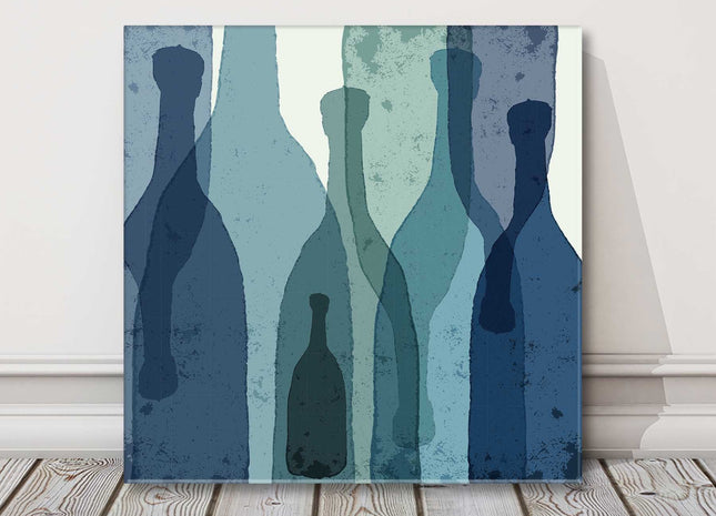 wine bottles canvas picture print for kitchen modern
