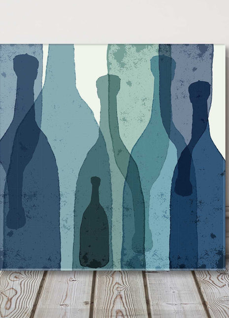 wine bottles canvas picture print for kitchen modern