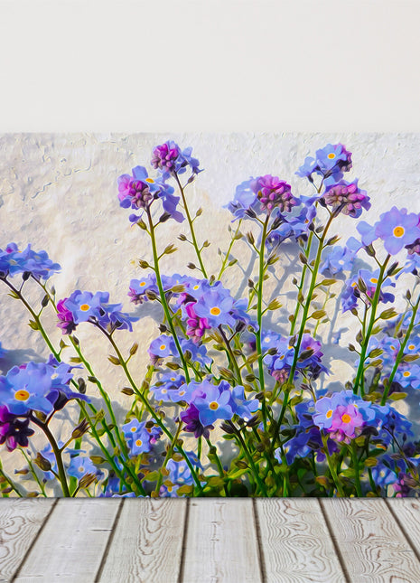 Forget me Nots wild flowers purple and green canvas picture print forgetmeknots