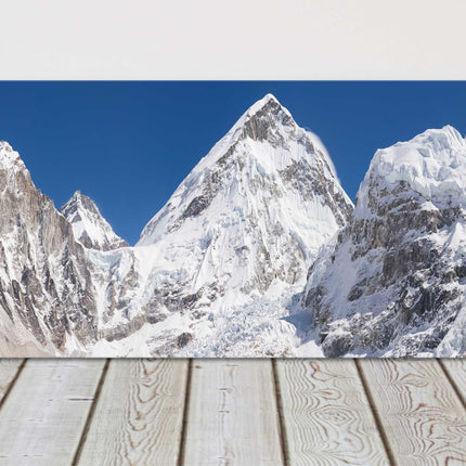 Everest mountain base camp, panoramic canvas picture print.