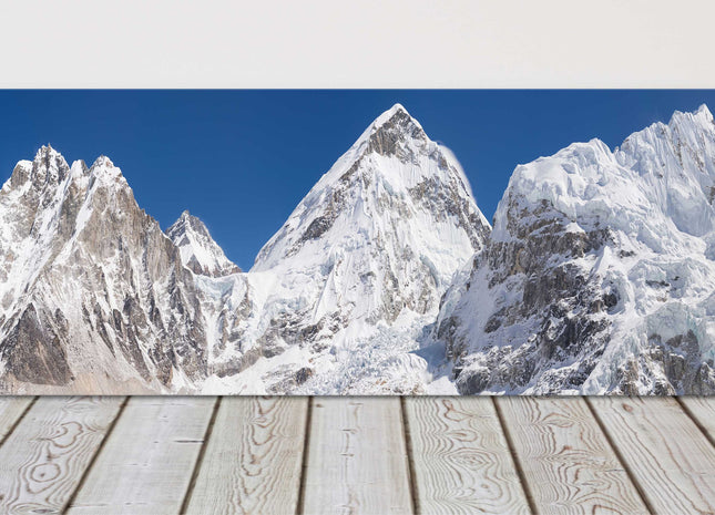 Everest mountain base camp, panoramic canvas picture print.