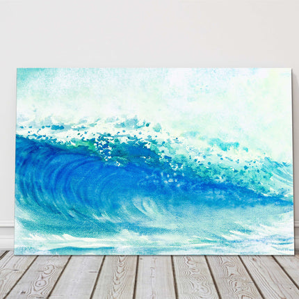 Breaking wave watercolour painting canvas picture print