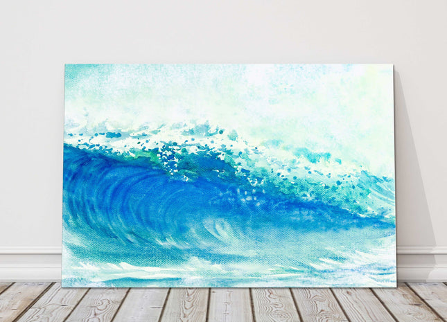 Breaking wave watercolour painting canvas picture print