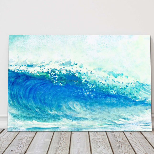 Breaking wave watercolour painting canvas picture print
