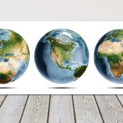 Planet Earth Trio. Panoramic canvas picture print. Lovely colours and detail.