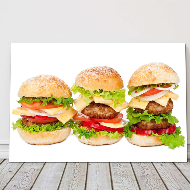 burgers kitchen art canvas picture print