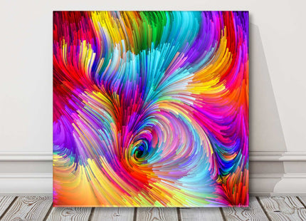 Multi-coloured brushstroke painting. Canvas picture print.