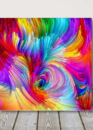 Multi-coloured brushstroke painting. Canvas picture print.