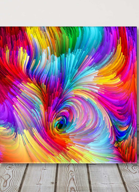 Multi-coloured brushstroke painting. Canvas picture print.