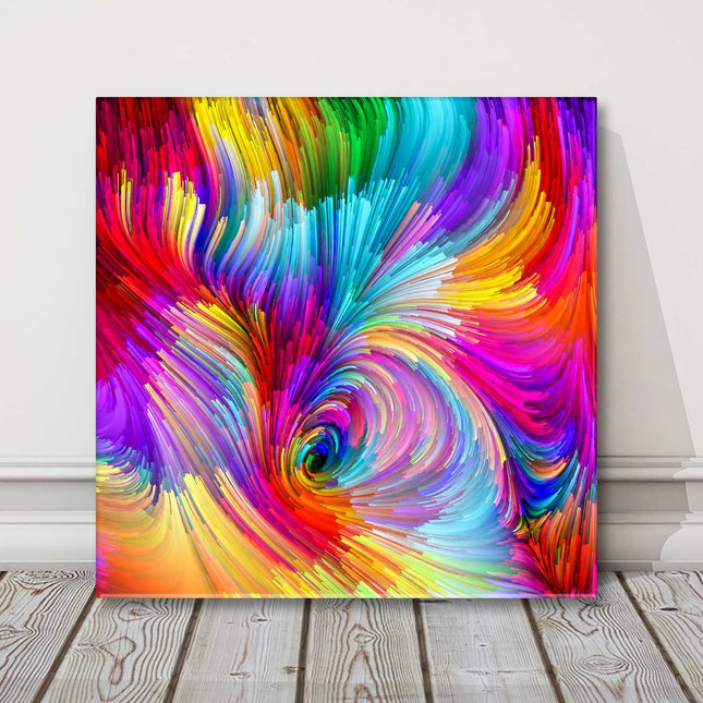 Multi-coloured brushstroke painting. Canvas picture print.