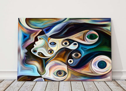 Abstract image of faces in calming colours. Canvas Print Wall décor. Ideal gift.