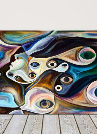Abstract image of faces in calming colours. Canvas Print Wall décor. Ideal gift.