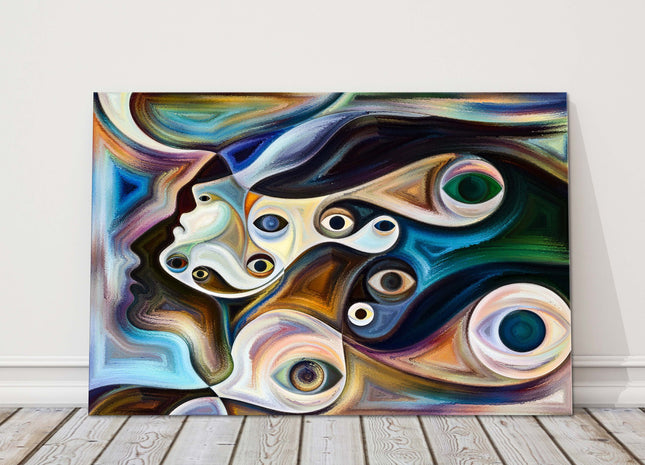 Abstract image of faces in calming colours. Canvas Print Wall décor. Ideal gift.