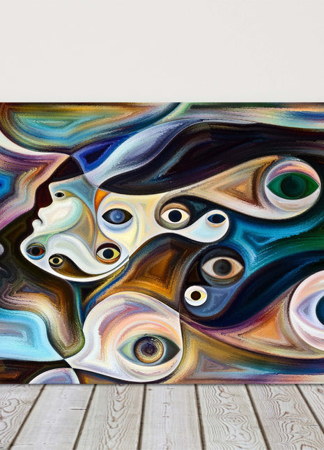 Abstract image of faces in calming colours. Canvas Print Wall décor. Ideal gift.