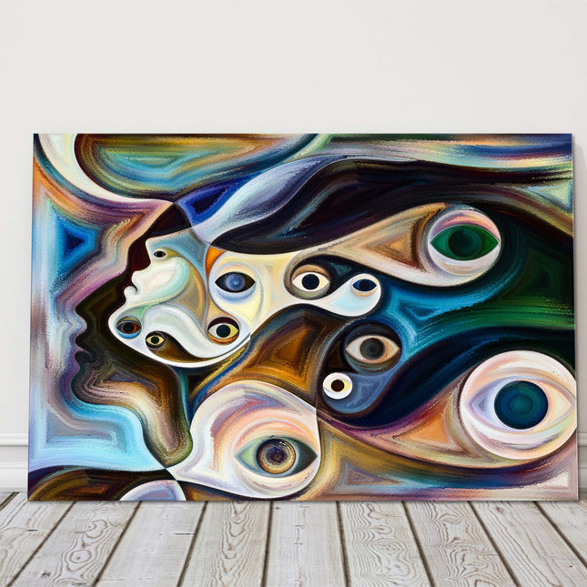 Abstract image of faces in calming colours. Canvas Print Wall décor. Ideal gift.