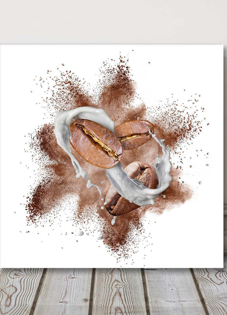 Coffee beans. Canvas picture print. Food and drink theme.