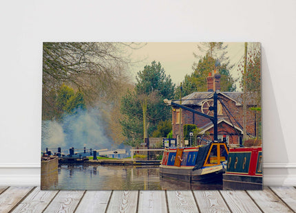 canal picture audlem cheshire canvas picture print winter day