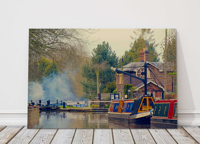 canal picture audlem cheshire canvas picture print winter day