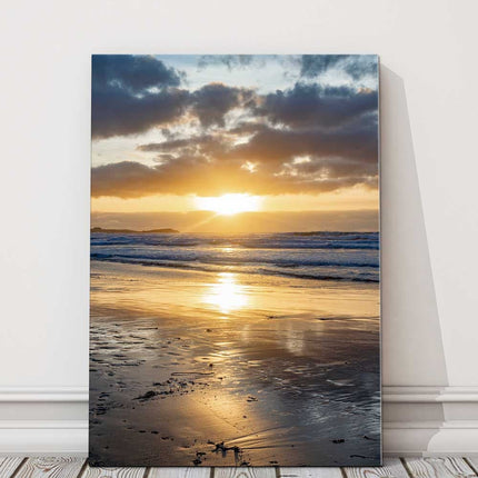 Sunset at Watergate Bay, Cornwall Canvas Print north cornwall near newquay