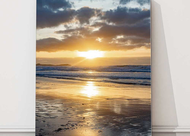 Sunset at Watergate Bay, Cornwall Canvas Print north cornwall near newquay