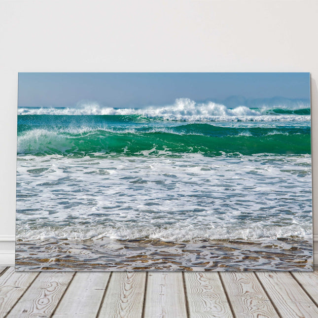 Rolling waves, Watergate Bay, North Cornwall. Canvas Print Wall decor seascape