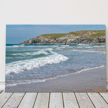 Holywell Bay beach. Newquay, Cornwall. Canvas picture print.